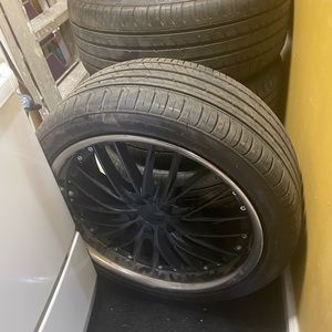 20 inch deep dish rims for sale Crome and black 5 lug it was on a 2013 rav4